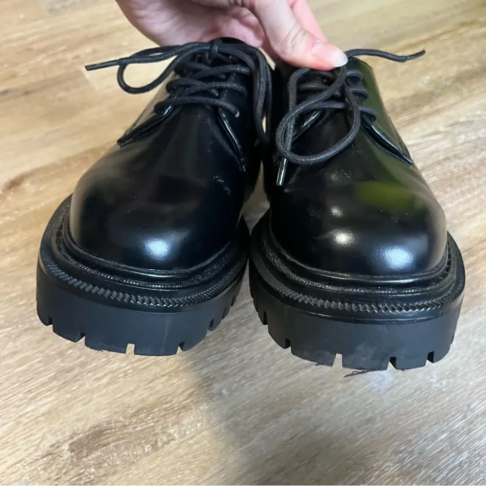 H&M Platform Lace-Up Loafers Black